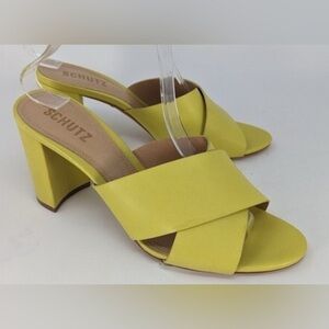 Schutz Chartreuse Mules